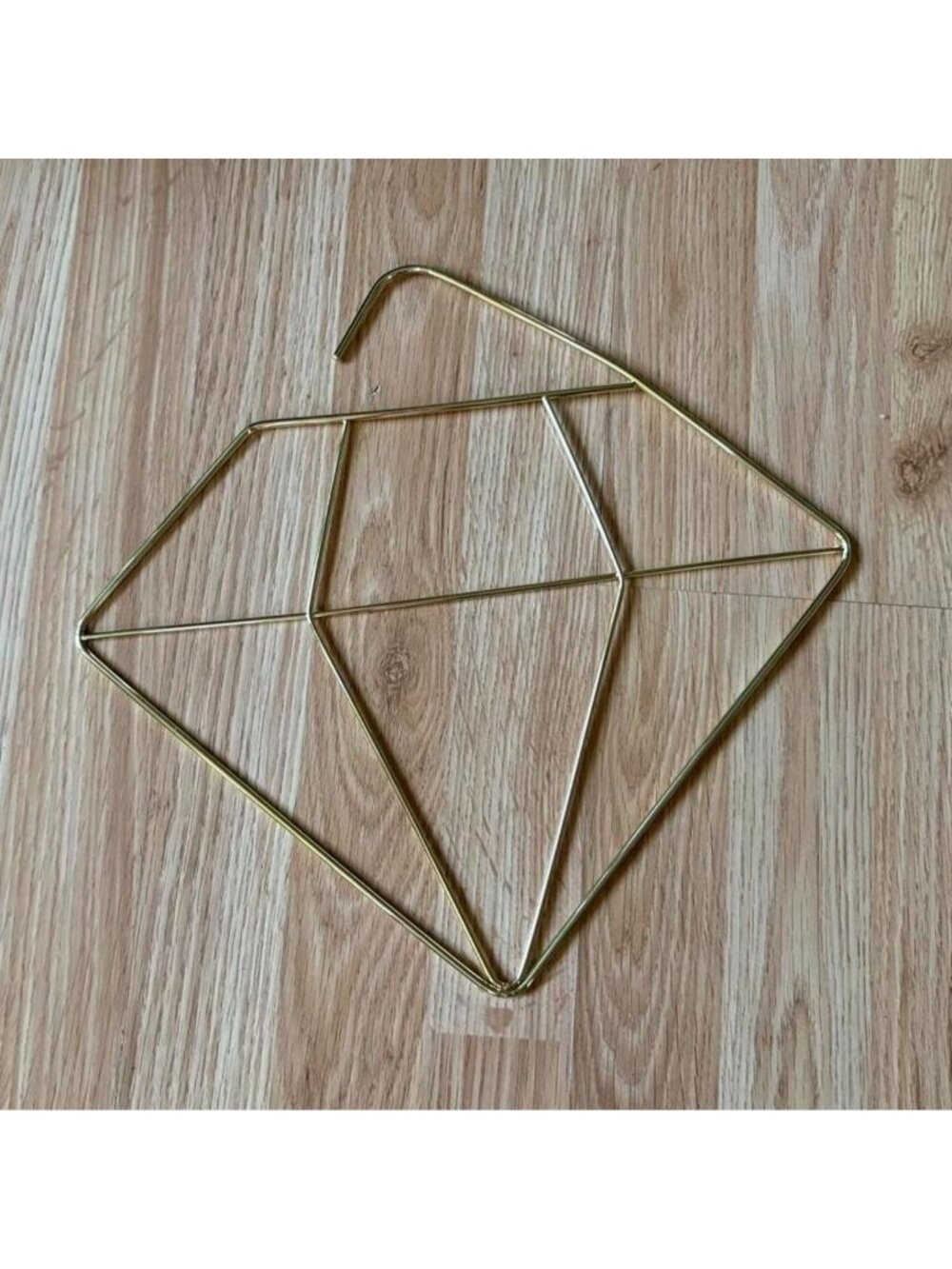 Gold diamond shaped gemstone wire art modern hanging scarf rack